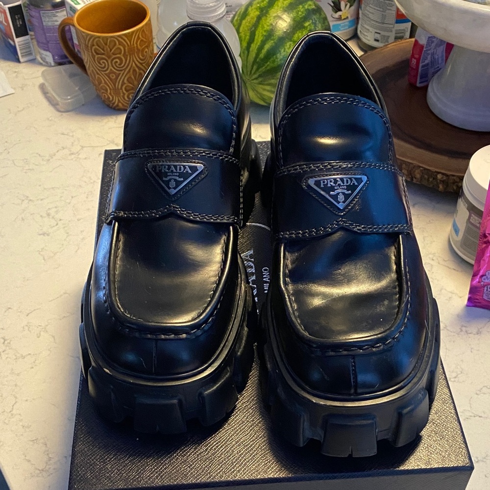Prada Lug Sole Loafers
